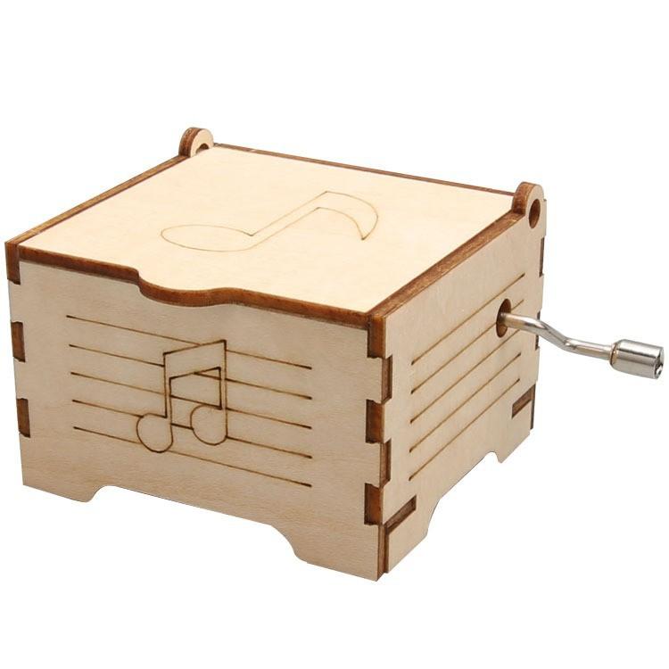 

Wooden DIY Phonograph Children s Hand cranked Music Box Assembly Material Handmade Ornament Creative Model