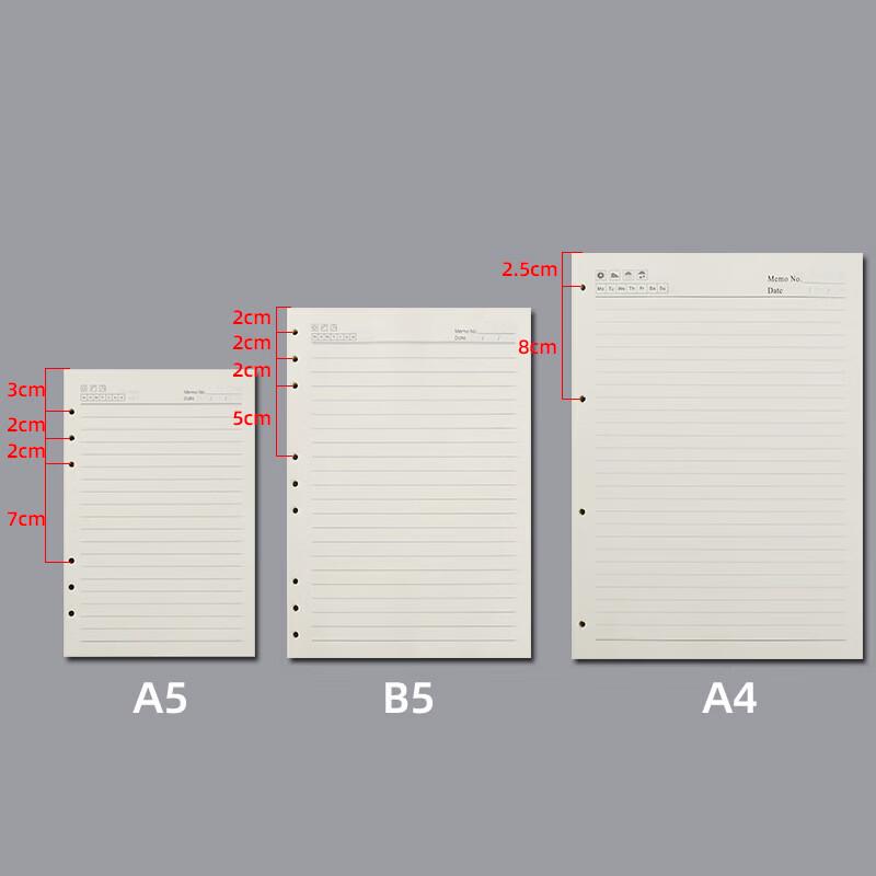 A4 Lined Refillable Notebook Pages