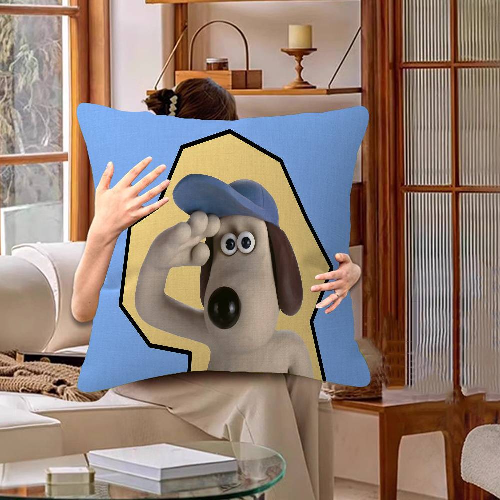 Kawaii WWallace und Gromit Anime Kissenbezug Zoll Bauernhaus Dekor Heim Überwurfskissenbezüge Für Sofadekorationen