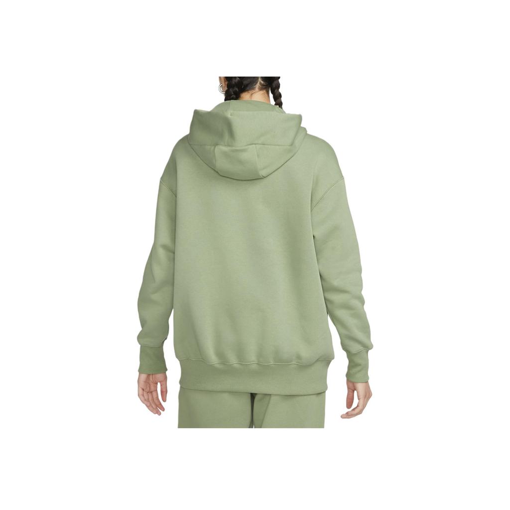 Nike Sportswear Phoenix Fleece Embroidered Solid Color Loose Drawstring Hoodie Women Hoodie Green DQ5860-386