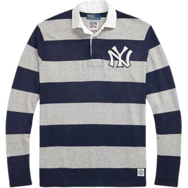 

Polo Ralph Lauren Полосатая рубашка поло с длинным рукавом Мужские топы Темно-синий MNPOKNI16823862-410 S