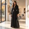 Women Casual Dress Button Front Shirt Dress, Long Sleeve Turn-down Collar Dresses Solid Color Cinched Waist for Daily Office Collared Style