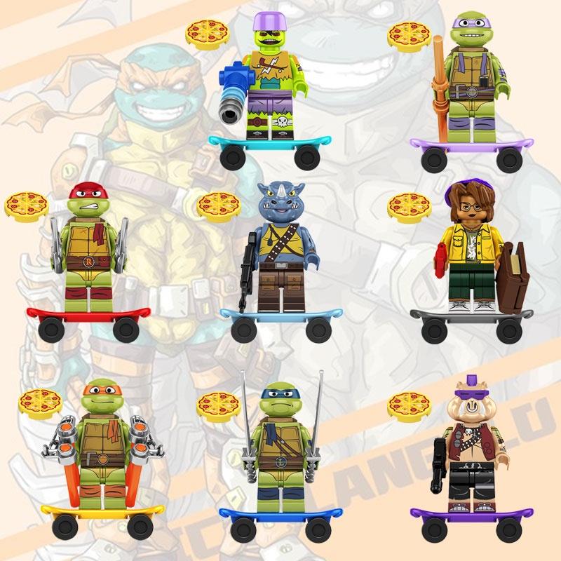 Children's Toy Kf6196 Ninja Turtle Da Vinci Building Blocks Abs Plastic Non-electric Diy
