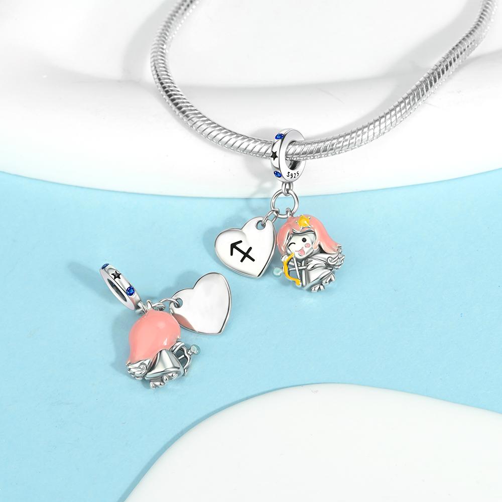 Charms Plata Cute Zodiac Charms Birthday Gifts Copper Plated For Charms Copper Plated Original Bracelet For Jewelry Making