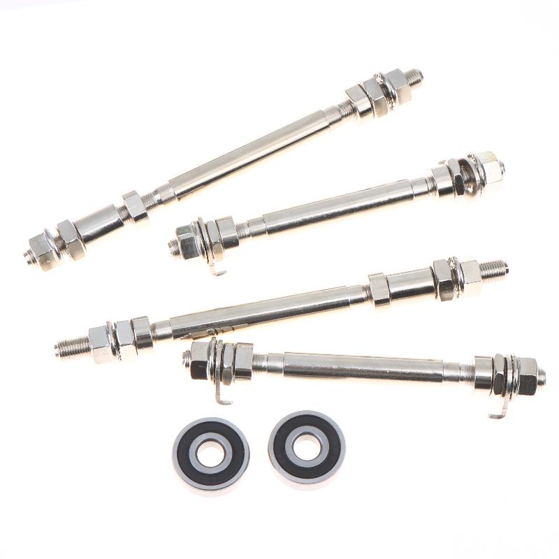 1/2Pcs Solid Axle Hub With Bearings Front And Rear Axles For Mountain Bike Bicycle Axle Core With 6200Rs Bike Parts