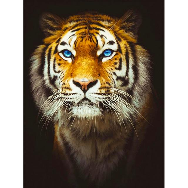 

5D DIY алмазная живопись животное набор для вышивки крестом круглая алмазная вышивка тигр горный хрусталь картина украшение дома подарок Full Round 20x30CM