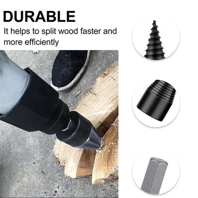 1Set 50Mm Woodworking Drill Bit Hardened Steel Firewood Drill Bit for Efficient Log Splitting Anti Skid Groove Carpenter Hand