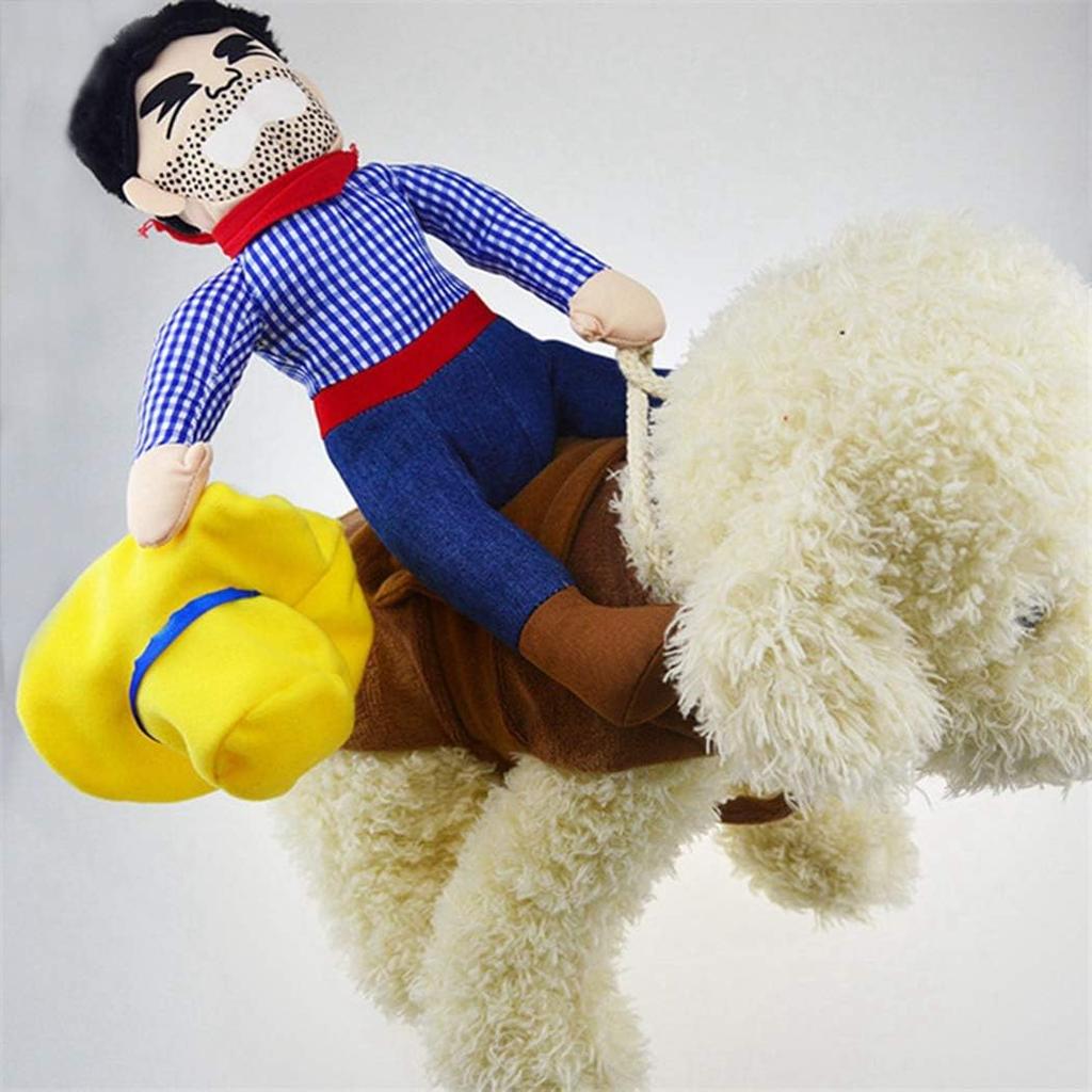 Xiaoyu Pet Dog Cat Halloween Costume, Riding Horse Style Costume, Funny Pet Knight Style Clothing for Dog Cat Cosplay, L