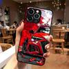 Red Sports Car with Red Leaves  Glass Phone Case Suitable for  iPhone 17 16 16ProMax 15 14 13 12ProMax 11 11Pro protection