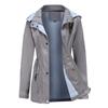 Neue Windjacke für Damen mit abnehmbarer Kapuze für Herbst und Winter in großen Größen