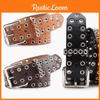 Women Hollowed Metal Leather Belt With Metal Buckle For Street Style And Fashion Accessories