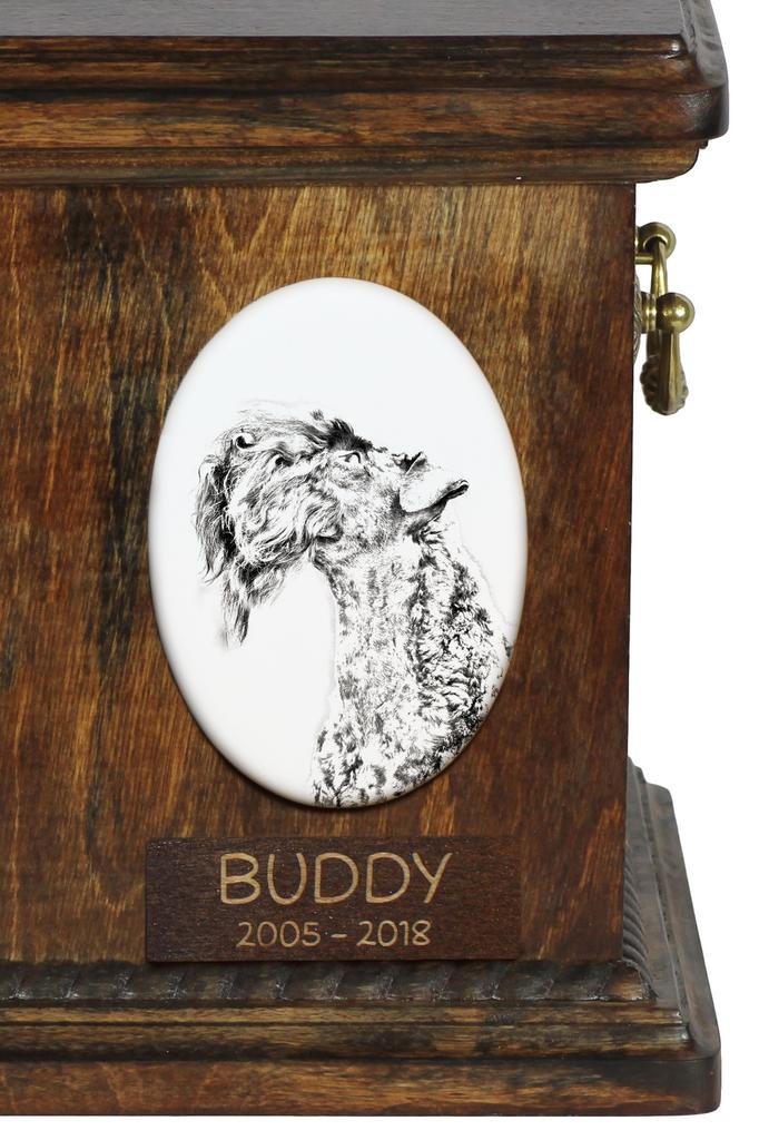 Kerry Blue Terrier, Irish Blue- commemorative plaque with a photo of a dog, tombstone with a print, personalized oval plaque from the Art-Dog brand –