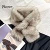 Winter Essential Clothing Accessories Faux Fur Collar Scarf for Women, Plush Neck Warmer Scarf, Fluffy Versatile Fashion Scarves, Thanksgiving