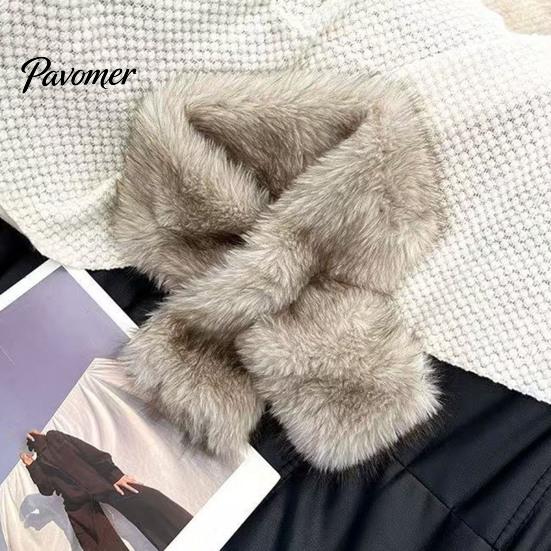 Winter Essential Clothing Accessories Faux Fur Collar Scarf for Women, Plush Neck Warmer Scarf, Fluffy Versatile Fashion Scarves, Thanksgiving