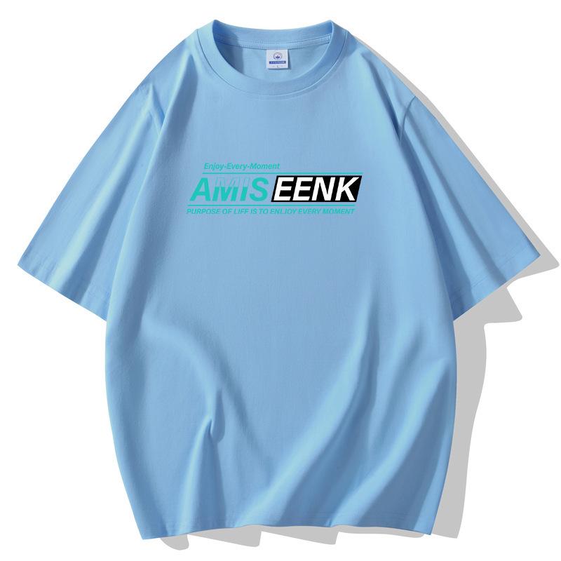 Men's Fashion Large Size Loose Short Sleeves T-Shirt 100% Cotton