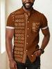 Beach essential! Hawaiian short-sleeve shirt with palm tree print, casual and stylish.