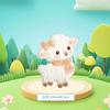 4Pcs Diy Decorative Self-Adhesive Sticker White Sheep Embroidery Patch For Tablet Mobile Phone Case Accessories Children'S Gifts