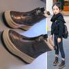 Girls' snow boots winter new medium and older children's large cotton shoes children's velvet short boots non-slip little girl