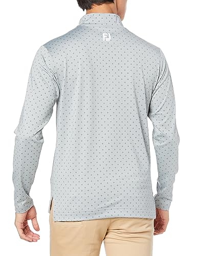 FootJoy Modern Classic Flower Icon Thermal Long Sleeve Mock Neck Golf Shirt, Men's Gray, Size M (FJ-F23-S11)