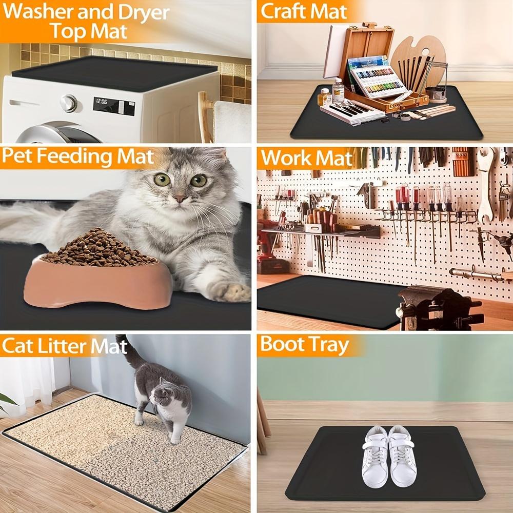 Washing Machine Storage Mat, Non-Slip Waterproof Washer Dryer Top Cover, Laundry Detergent and Fabric Softener Organizer, Washing Machine Accessory