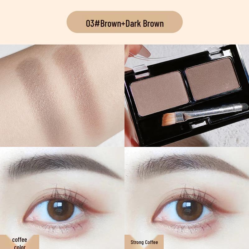 

Водостойкий и потостойкий карандаш для бровей с кремовыми тенями и кисточкой - Не скатывается, Натуральный, Двухцветный Two-Color Eyebrow Powder