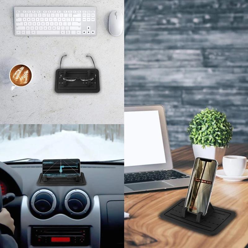 Car Dashboard Phone Holder Pad For iPhone 16 15 Por Max Samsung Xiaomi Pro Antiskid Non-slip Mat Soft Silicone Mount Phone Stand