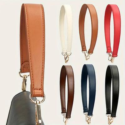 7 Cores Alça de Bolsa em Couro PU Alças para Bolsas de Mão Alça Curta para Bolsa Alça de Carteira Fivela Dourada Correia de Bolsa de Reposição Banda