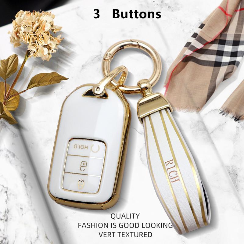 Luxurious Remote Key Case Cover For Honda CRV Fit Civic Accord HRV City Odyssey XRV Pilot Jazz Jade Vezel Crider Car