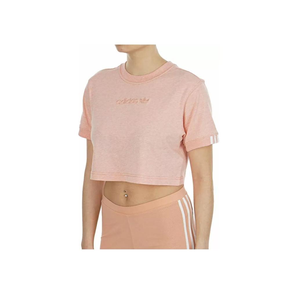 Adidas Originals Coeeze Comfortable Casual Soft Short Sleeve Regular T-Shirt Women Tops Pink DU2351