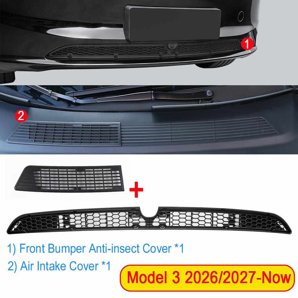 For 2026 Tesla Model 3 Grille Mesh Insect (With Camera Version) Anti-Insect Net Lower Bumper Intake Grille Air Inlet Vent Cover
