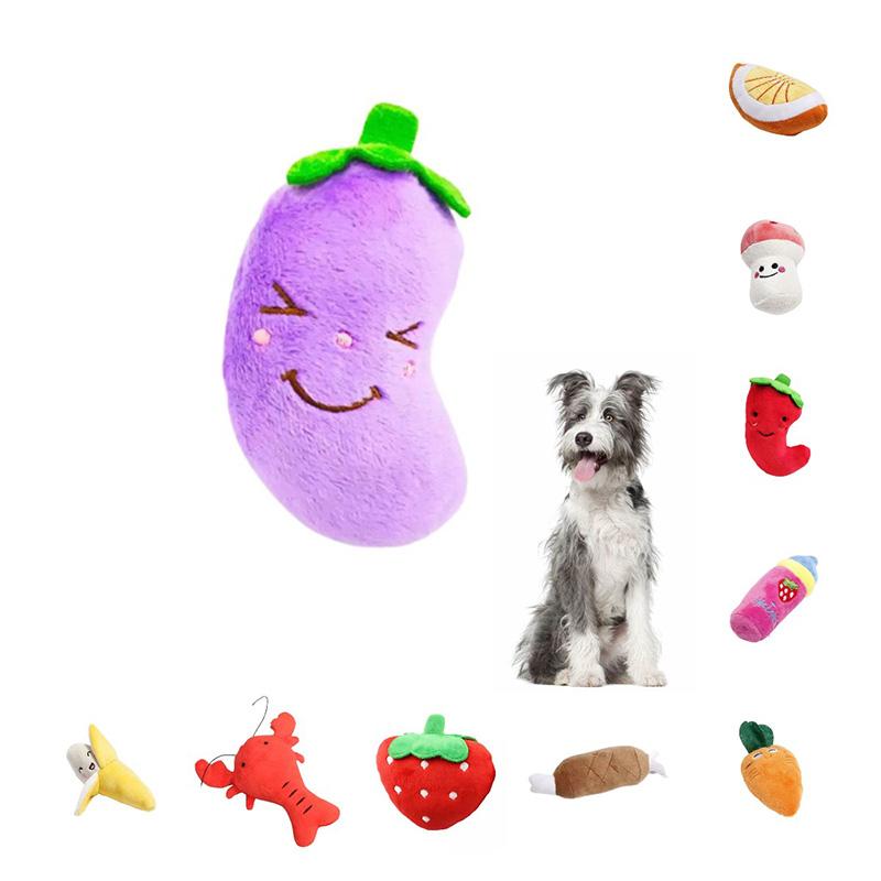 Food Dog Simulation Sound Plush Toy Pet Accessories Teeth Grinding Play Gift