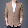 Men's V-Neck Winter Knit Sweater - Middle-Aged Thick & Warm Pullover