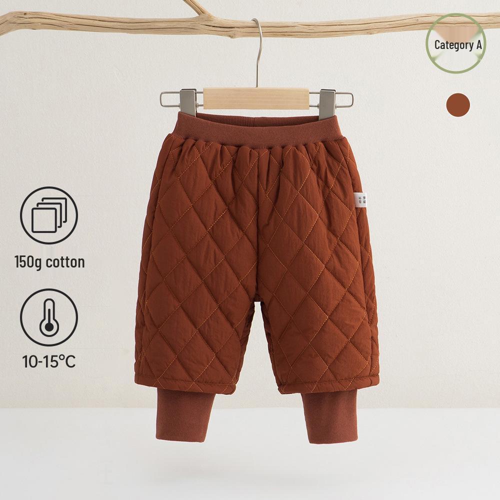 

Colorful Warm Fleece Cotton Baby Pants: Waterproof, Padded, Elastic Cuff for Autumn & Winter 80 brick червоний колір