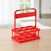 6 Bottle Carrier 6Bottle Lightweight Folding Beer Basket for SingAlong, Bar, Party Red Large