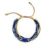Natural Turquoise Beaded Layered Bracelet With Gold Accent Beads Adjustable For Daily Wear Vacation Gifts For Women