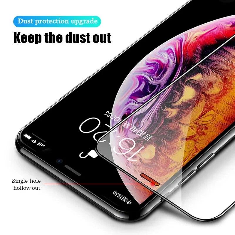 4PCS Full Cover Tempered Glass for iPhone 14 11 13 12 15 Pro Max Mini XS X XR Screen Protector On iPhone 7 8 Plus 6 6S SE 2020