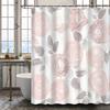 1pc Rose vintage beautiful floral pattern shower curtain, polyester fabric, machine washable, suitable for bathroom decoration