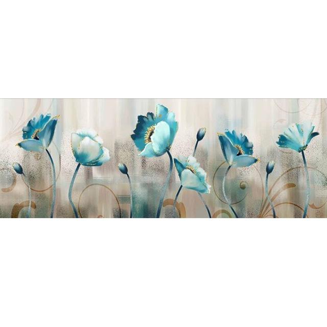 

Абстрактные синие цветы, холст, живопись, постеры и принты, Cudros, настенные художественные картины для гостиной, украшения дома, без рамки 20*40cm