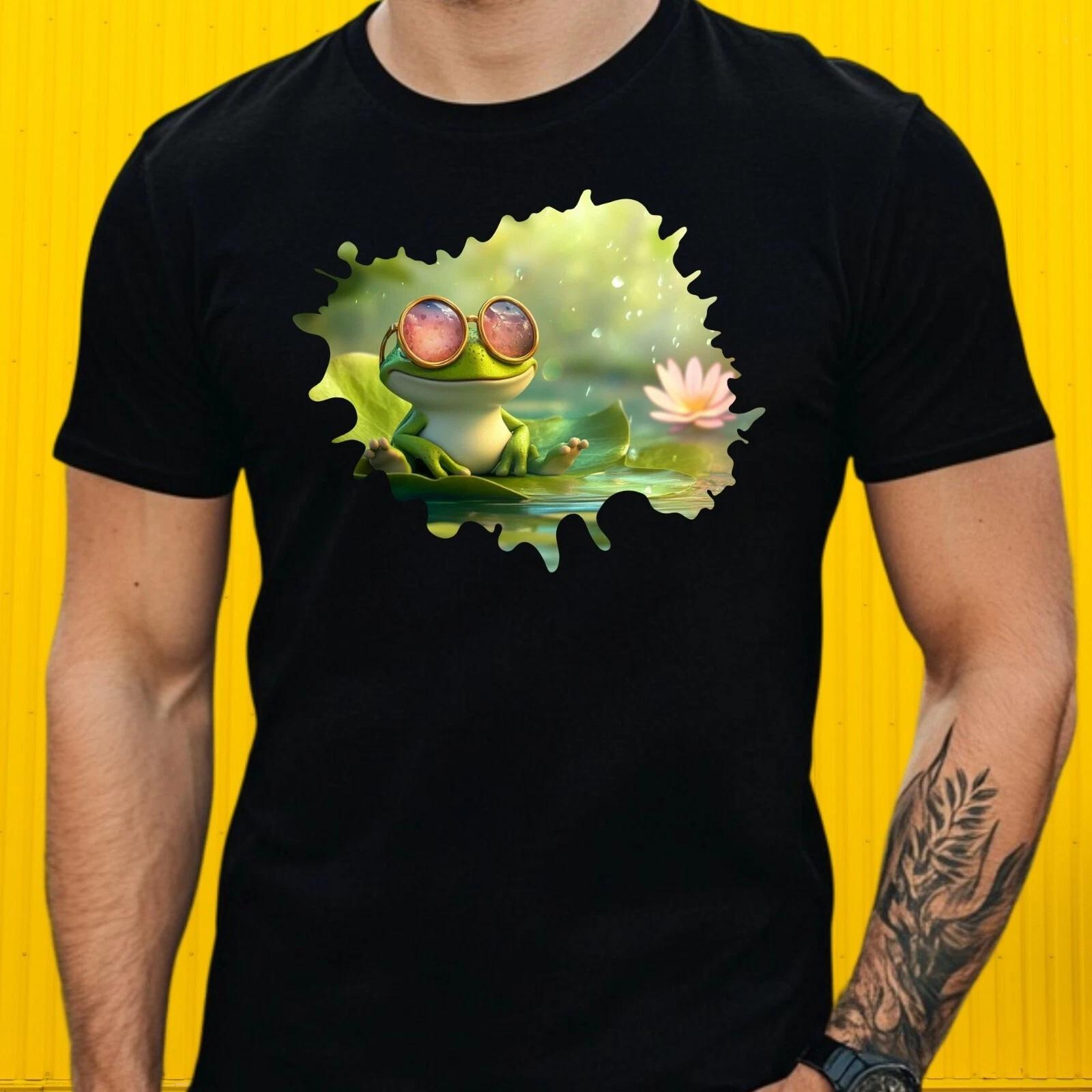 T-Shirt Herren Cartoon Frosch Motiv Baumwolle Größe S bis 5XL XS