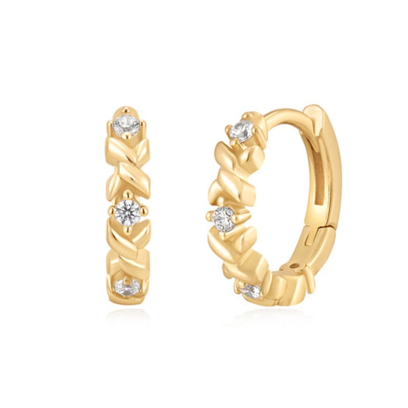 

ANIA HAIE Gold Sparkle Cross 925 Silver Ring Earrings E061-07G single type