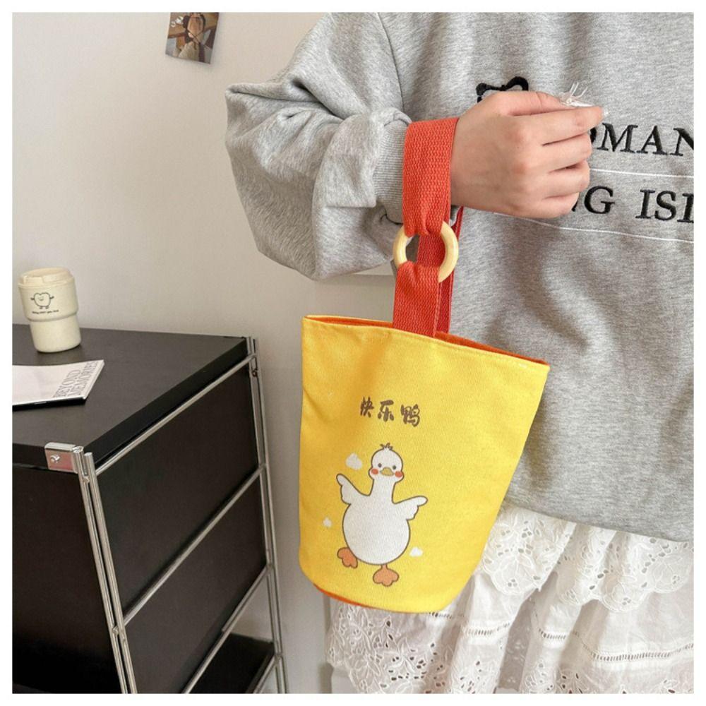 

Printed Canvas Bucket Bag Large Capacity Print Handbag Portable Storage Bag Shopping Bag синий