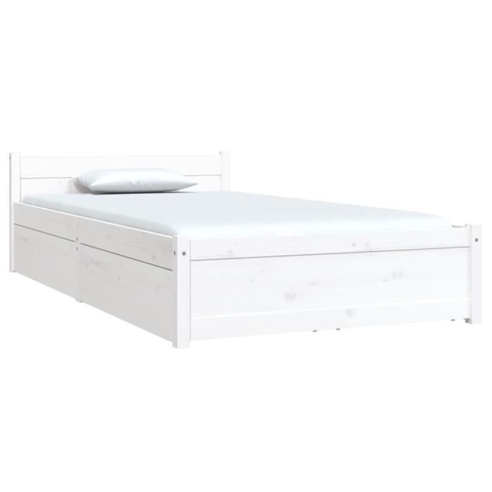 VidaXL Bed Frame with Drawers White 90x190 Cm Single 3103479