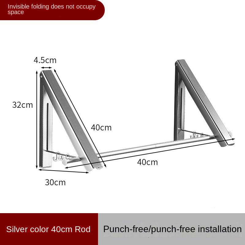 Rufe pliabile pe perete Tijă de uscare Balcon în aer liber Umerașe invizibile Spațiu Suport pentru haine din aluminiu Accesorii pentru baie pentru acasă