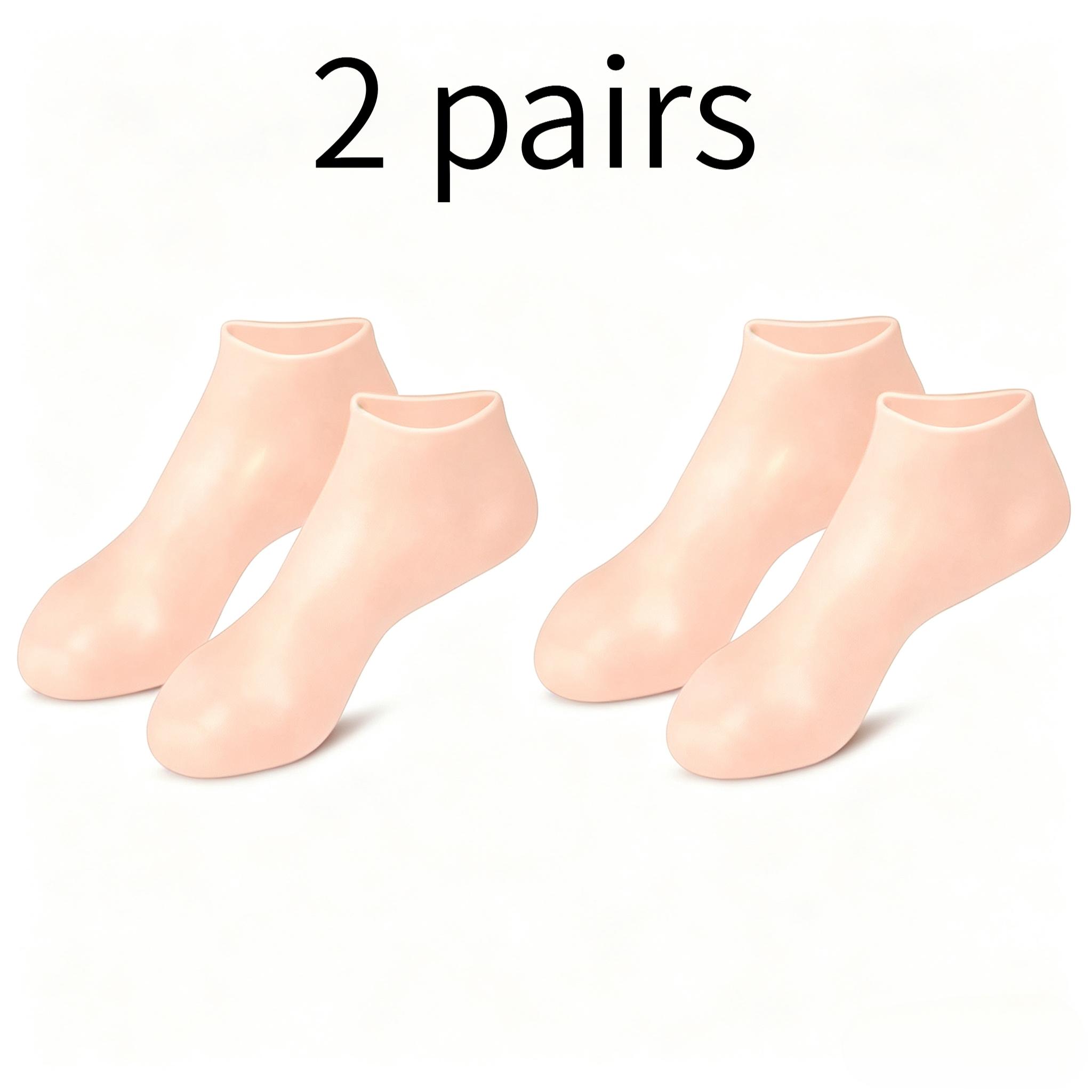 2Pairs Silicone Moisturizing Foot Socks Spa Pedicure Massage Socks Repair Dry Cracked Feet Foot Care Treatment Socks 2 pairs