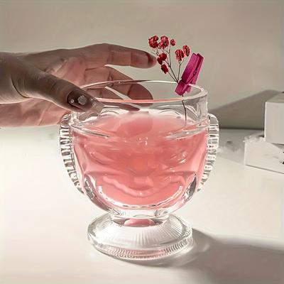 1pc Tiki Cocktail Glass Clear Wine Glass Creative Champagne Glasses Drinking Cups For Bar Pub Club Restaurant Home Use Drinkware (No Straw)