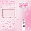 Pink Bow Gifts Horizontal ID Name Tag Badge Card Holder Retractable Badge Reel Alligator Clip Doctor Nurse Office Accessories