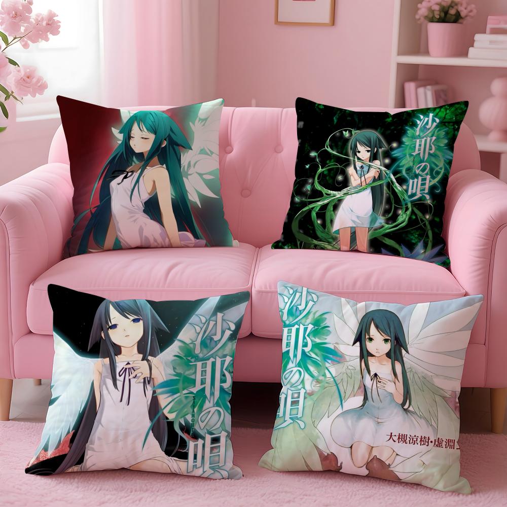 Animethe Song Of S-Saya Cushion Cover Plush Fabric Soft Double-Sided Printed Sofa Pillow Case Colorfast Home Decor Gift