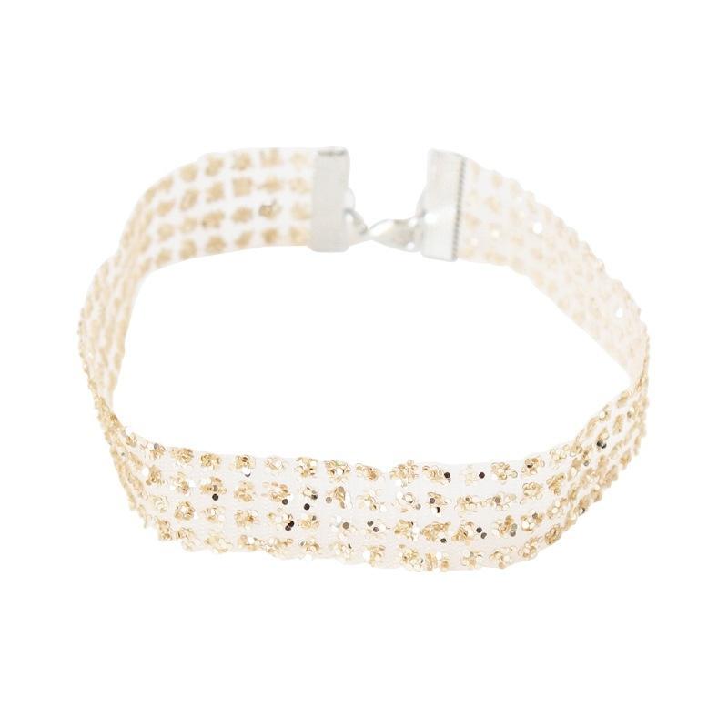 Original handmade fairy chomer sequin gauze necklace short chain neck chain neck collar