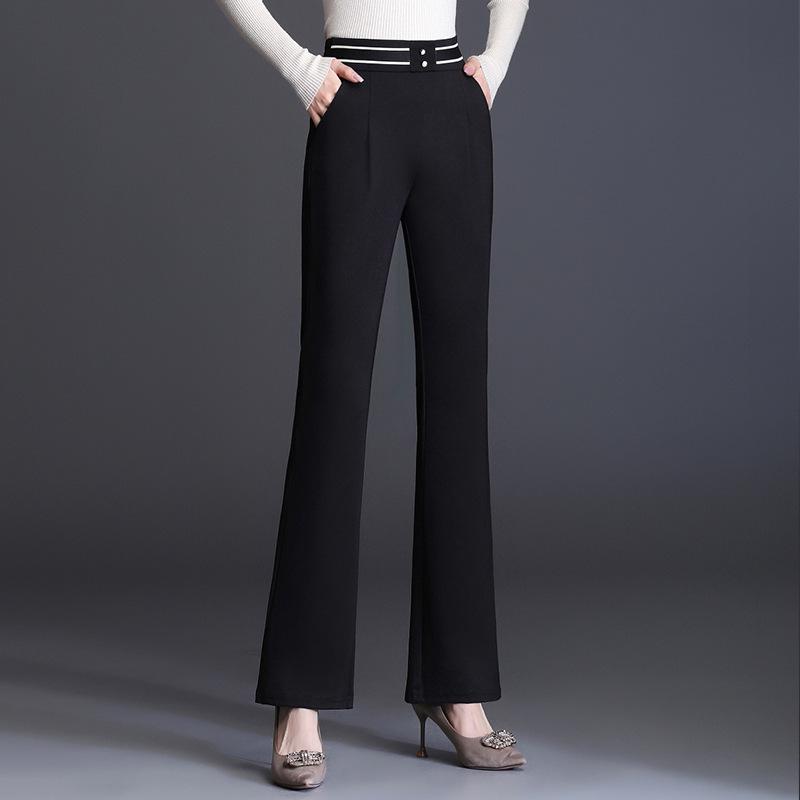 Women's Korean-Style Micro-Flare Elastic Trousers