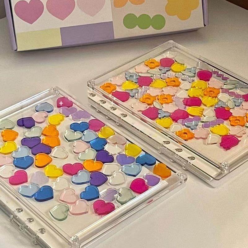 A5/A7 Notebook 6 Holes Loose-Leaf Notebook Hand Ledger Transparent Acrylic Notebook Diary Book Office School Stationery Diy